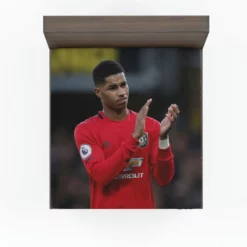 Competitive Football Player Marcus Rashford Fitted Sheet