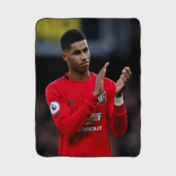 Competitive Football Player Marcus Rashford Fleece Blanket 1