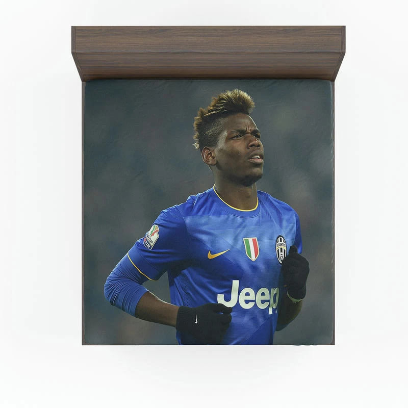 Competitive Juve Football Player Paul Pogba Fitted Sheet