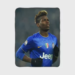 Competitive Juve Football Player Paul Pogba Fleece Blanket 1