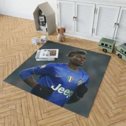 Competitive Juve Football Player Paul Pogba Rug 1