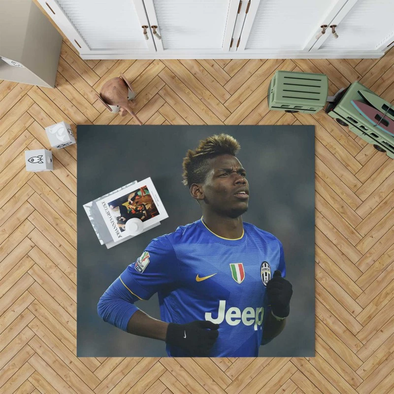 Competitive Juve Football Player Paul Pogba Rug