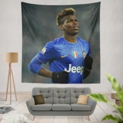 Competitive Juve Football Player Paul Pogba Tapestry