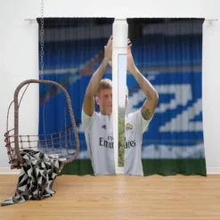 Competitive La Liga Football Player Toni Kroos Window Curtain