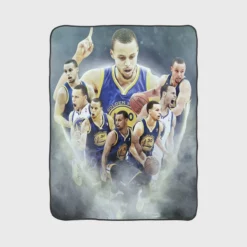 Competitive NBA Basketball Stephen Curry Fleece Blanket 1