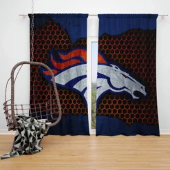 Competitive NFL Football Team Denver Broncos Window Curtain
