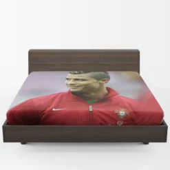 Competitive Soccer Player Cristiano Ronaldo Fitted Sheet 1