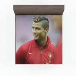 Competitive Soccer Player Cristiano Ronaldo Fitted Sheet