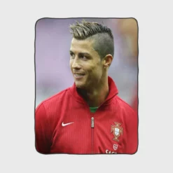 Competitive Soccer Player Cristiano Ronaldo Fleece Blanket 1