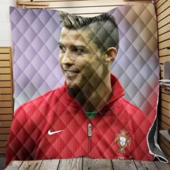 Competitive Soccer Player Cristiano Ronaldo Quilt Blanket