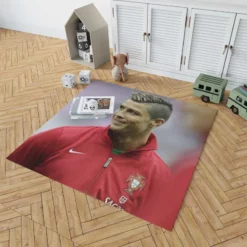 Competitive Soccer Player Cristiano Ronaldo Rug 1