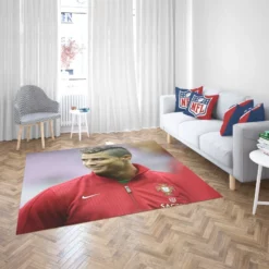 Competitive Soccer Player Cristiano Ronaldo Rug 2