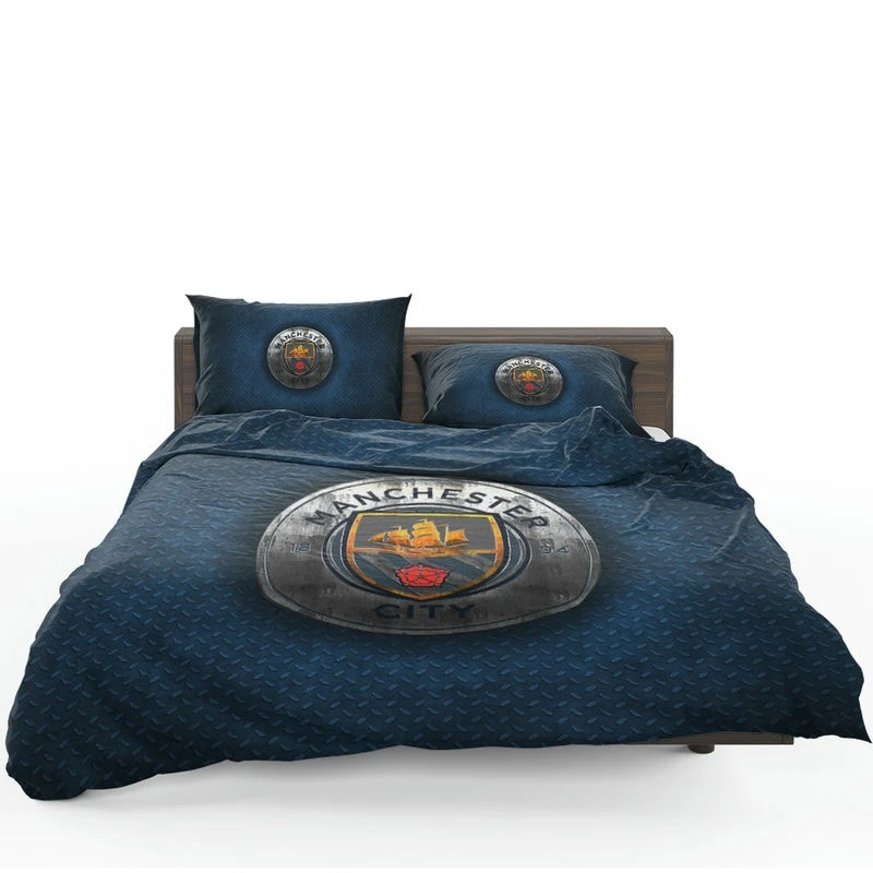 Competitive Soccer Team Manchester City Logo Bedding Set