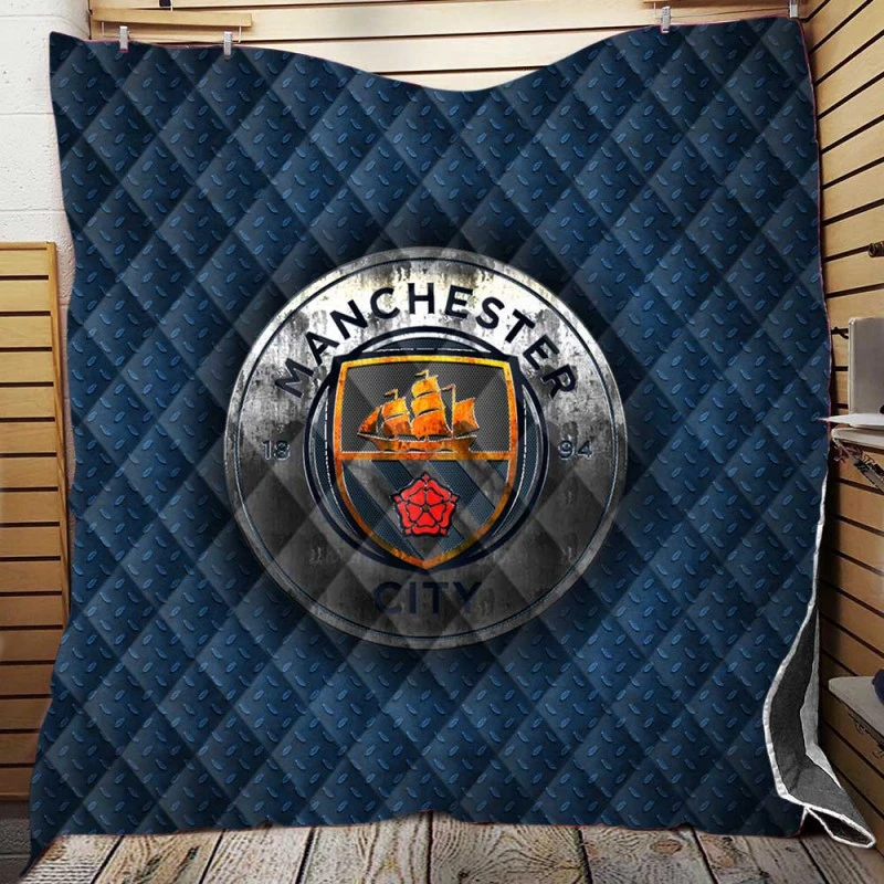 Competitive Soccer Team Manchester City Logo Quilt Blanket