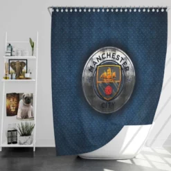 Competitive Soccer Team Manchester City Logo Shower Curtain