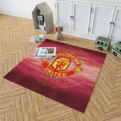 Competitive Soccer Team Manchester United FC Rug 1