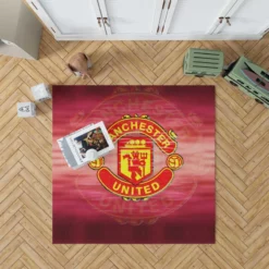 Competitive Soccer Team Manchester United FC Rug