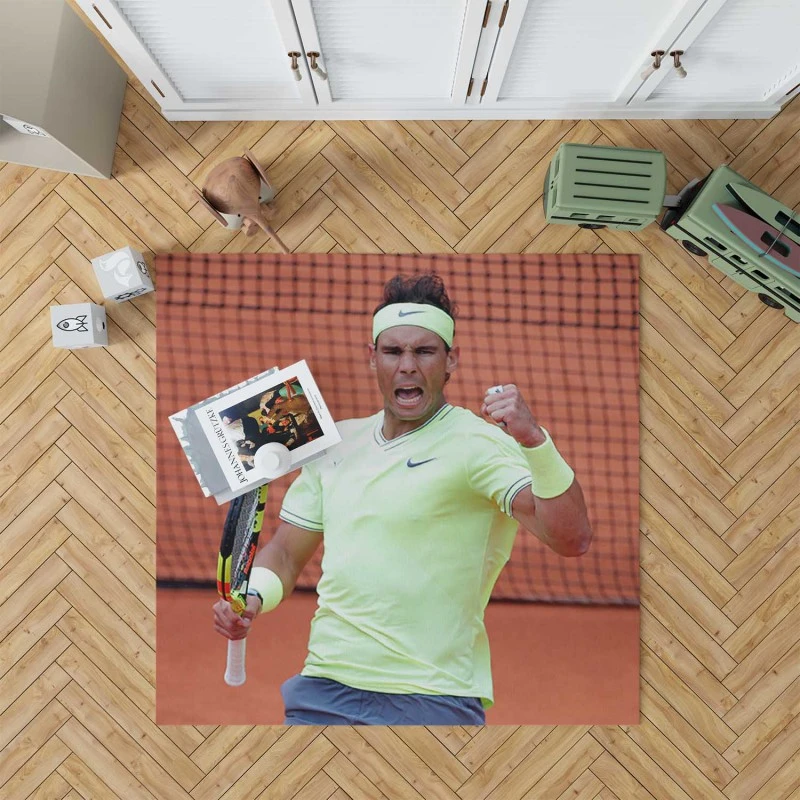 Competitive Tennis Player Rafael Nadal Rug