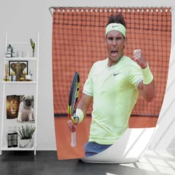 Competitive Tennis Player Rafael Nadal Shower Curtain