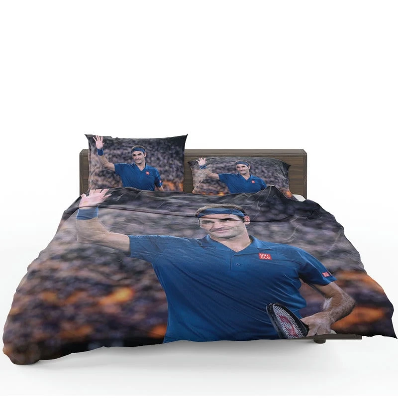 Competitive Tennis Player Roger Federer Bedding Set