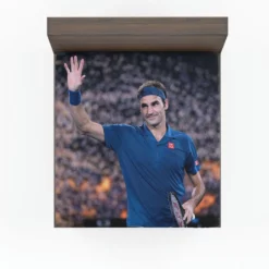 Competitive Tennis Player Roger Federer Fitted Sheet
