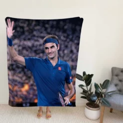 Competitive Tennis Player Roger Federer Fleece Blanket