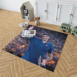 Competitive Tennis Player Roger Federer Rug 1