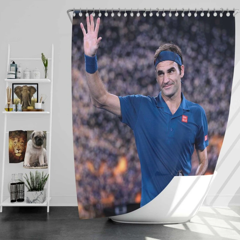 Competitive Tennis Player Roger Federer Shower Curtain