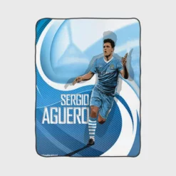 Confident Man City Soccer Player Sergio Aguero Fleece Blanket 1