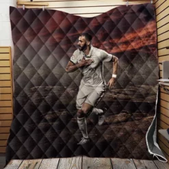 Confident Soccer Player Karim Benzema Quilt Blanket
