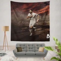 Confident Soccer Player Karim Benzema Tapestry