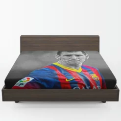 Confident Soccer Player Lionel Messi Fitted Sheet 1