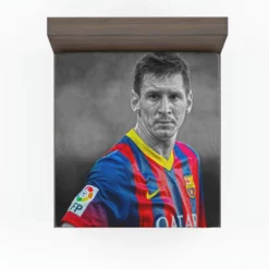 Confident Soccer Player Lionel Messi Fitted Sheet