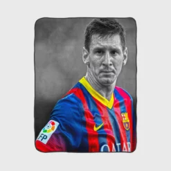 Confident Soccer Player Lionel Messi Fleece Blanket 1