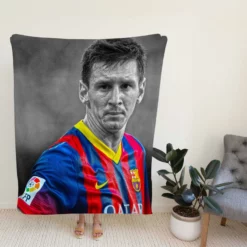 Confident Soccer Player Lionel Messi Fleece Blanket