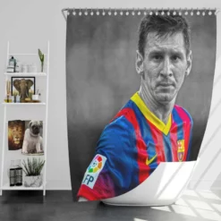 Confident Soccer Player Lionel Messi Shower Curtain