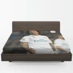 Confident Soccer Player Marcelo Vieira Fitted Sheet 1