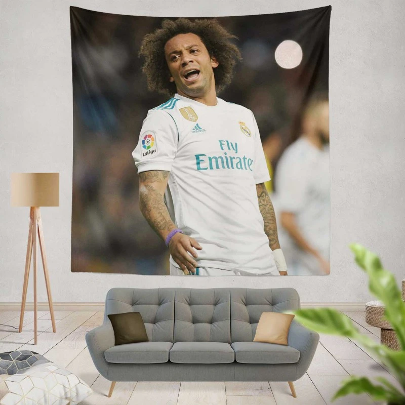 Confident Soccer Player Marcelo Vieira Tapestry