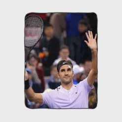 Confident US Open Tennis Roger Federer Fleece Blanket 1