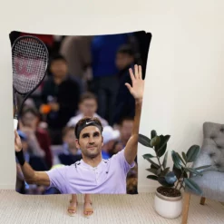 Confident US Open Tennis Roger Federer Fleece Blanket