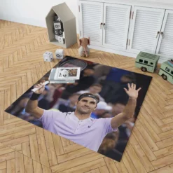 Confident US Open Tennis Roger Federer Rug 1