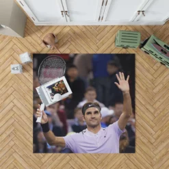 Confident US Open Tennis Roger Federer Rug