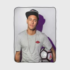 Consistent Football Player Neymar Jr Fleece Blanket 1