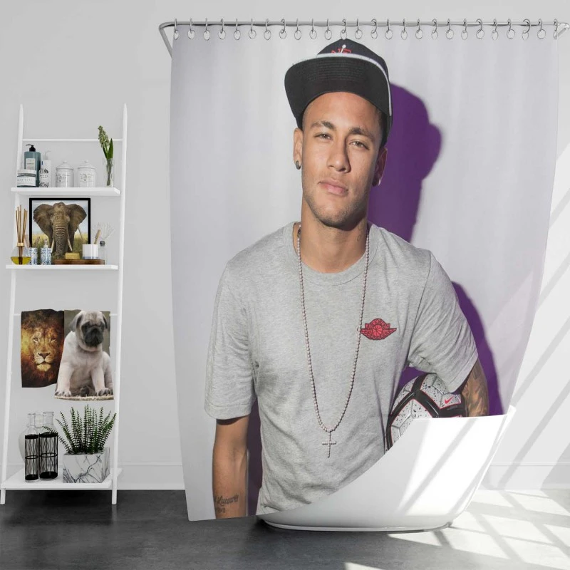 Consistent Football Player Neymar Jr Shower Curtain