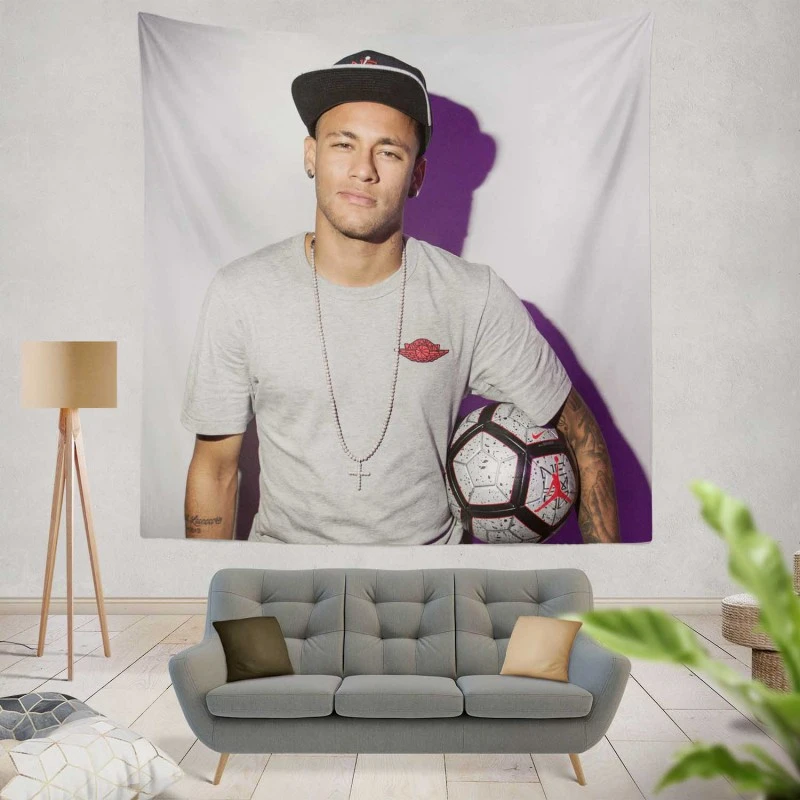 Consistent Football Player Neymar Jr Tapestry