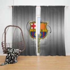 Consistent Spanish Soccer Team FC Barcelona Window Curtain