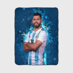 Copa America Soccer Player Sergio Aguero Fleece Blanket 1