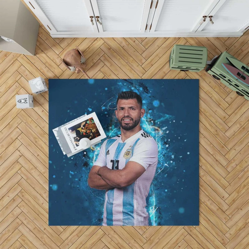 Copa America Soccer Player Sergio Aguero Rug