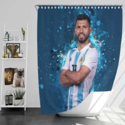 Copa America Soccer Player Sergio Aguero Shower Curtain