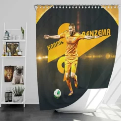 Copa Eva Duarte sports Player Karim Benzema Shower Curtain